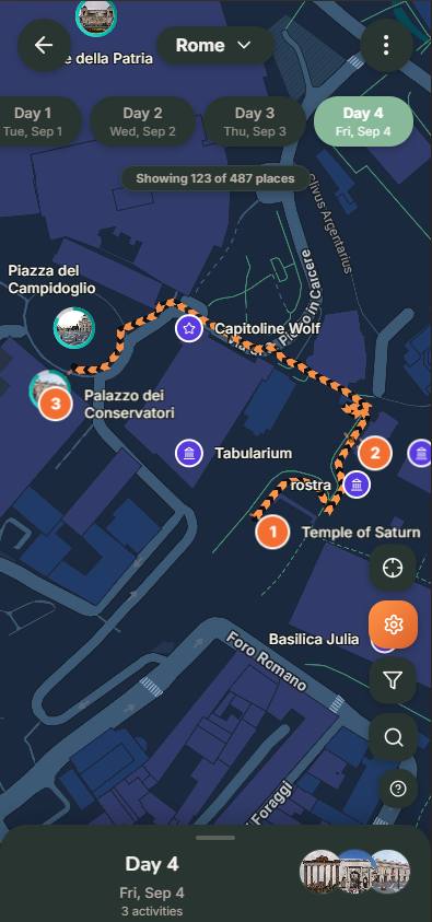 Rome day route